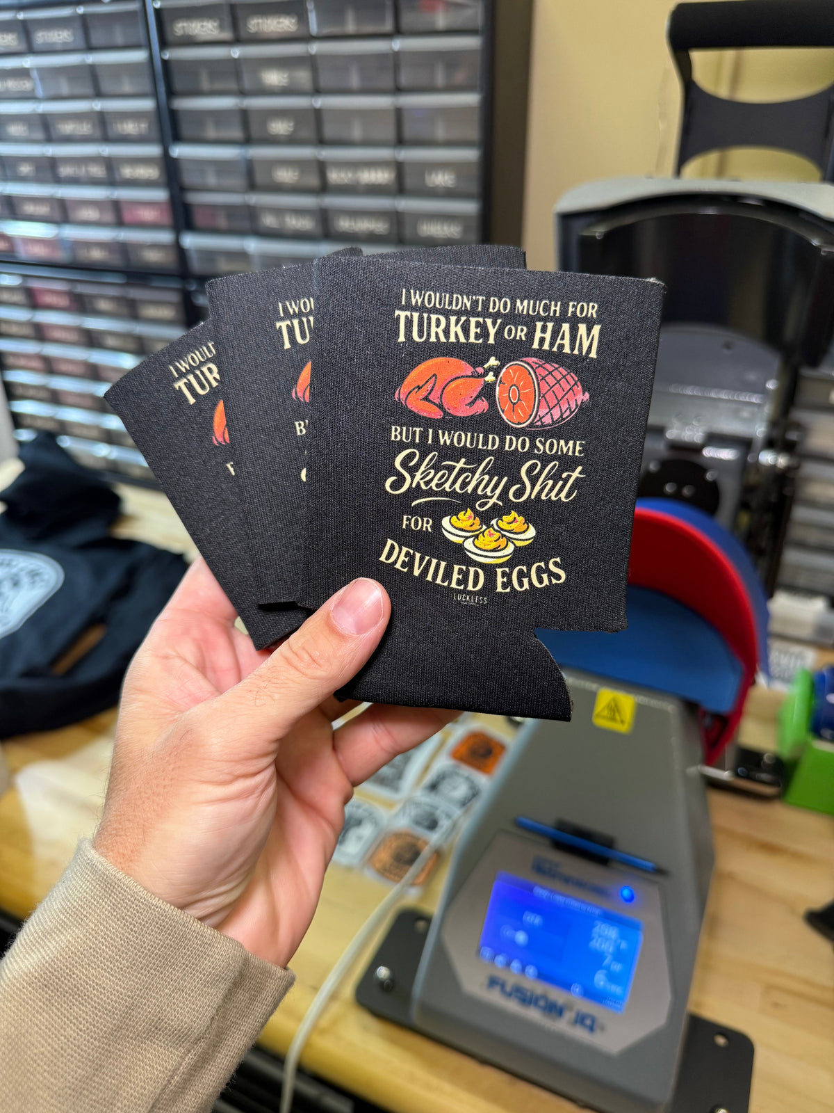 Sketchy For Deviled Eggs Koozie