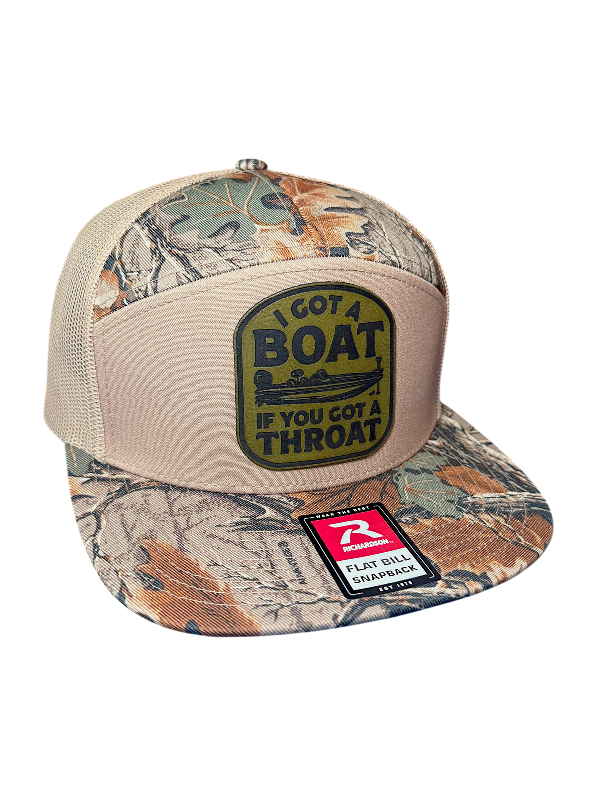 I Got A Boat Realtree Rawhide Leather Patch Hat