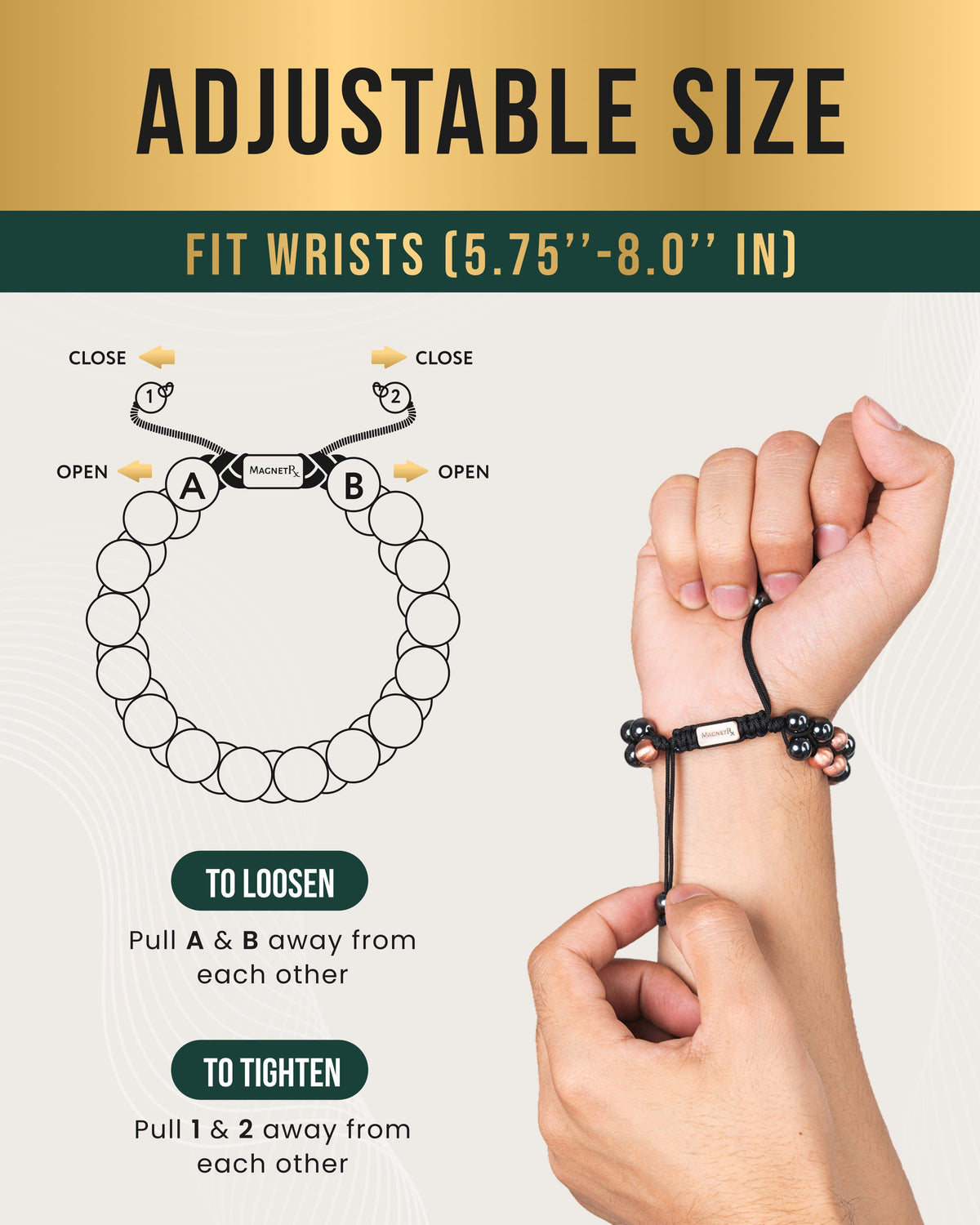 Magnetic Hematite & Copper Bracelet – Double Row | Grounding, Pain Relief & EMF Protection