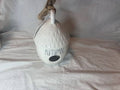 Rae Dunn Artisan Collection Ceramic Hanging Bird House Autumn White Round Front