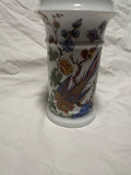 Kaiser Germany Porcelain Vase Hand Painted Floral and Bird Design Glossy Finish