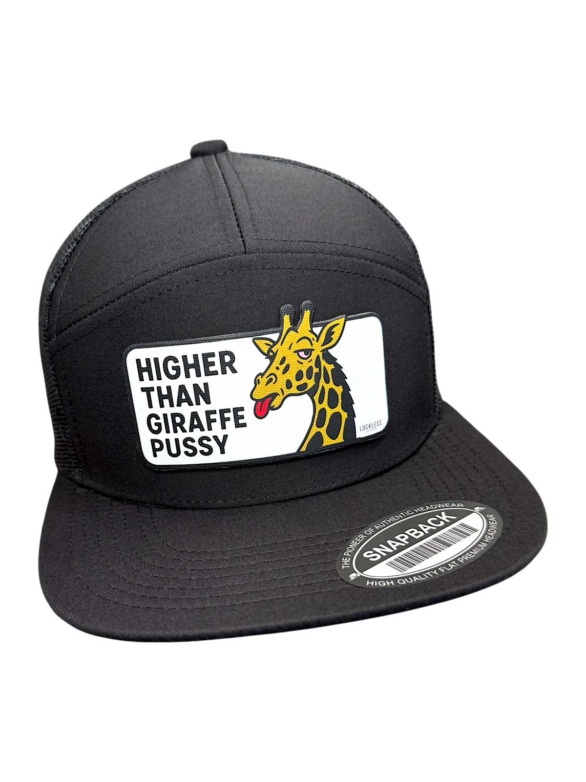 Higher Than Giraffe Pussy 7 Panel Canvas Patch Snapback