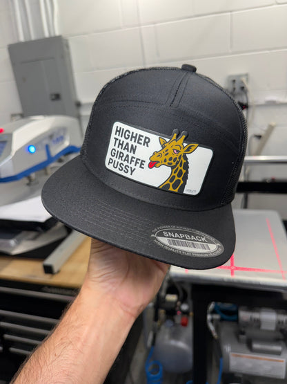 Higher Than Giraffe Pussy 7 Panel Canvas Patch Snapback