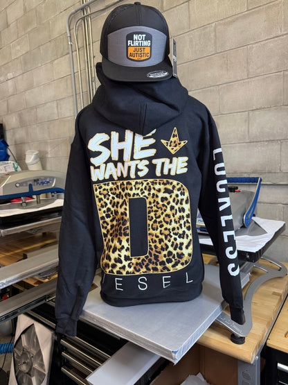 She Wants The Diesel Leopard Hoodie