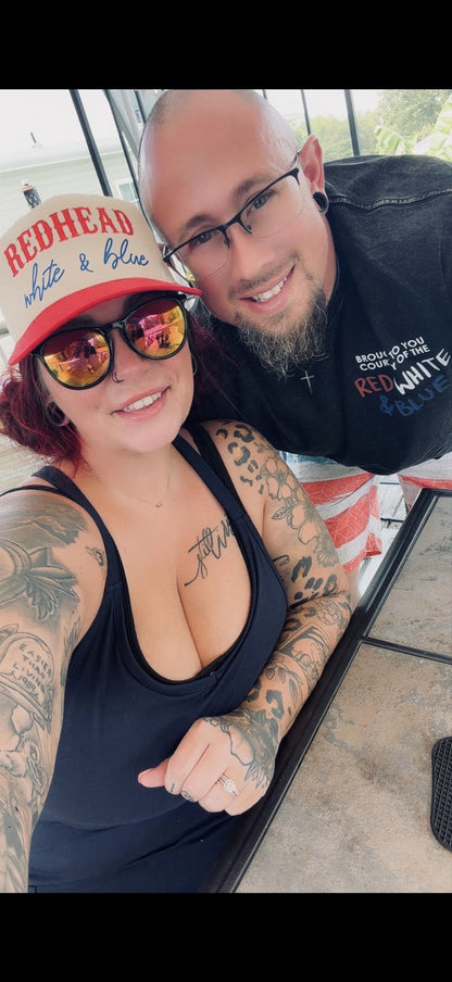 Red White and Hair Color Snapback