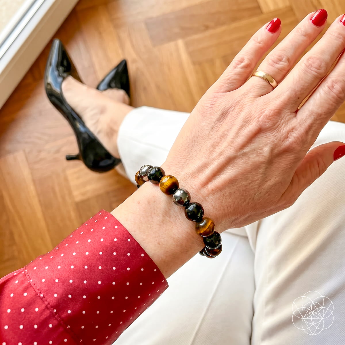 Triple Protection Crystal Bracelet – Black Tourmaline, Obsidian & Hematite
