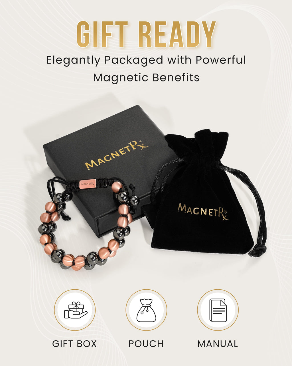Magnetic Hematite & Copper Bracelet – Double Row | Grounding, Pain Relief & EMF Protection
