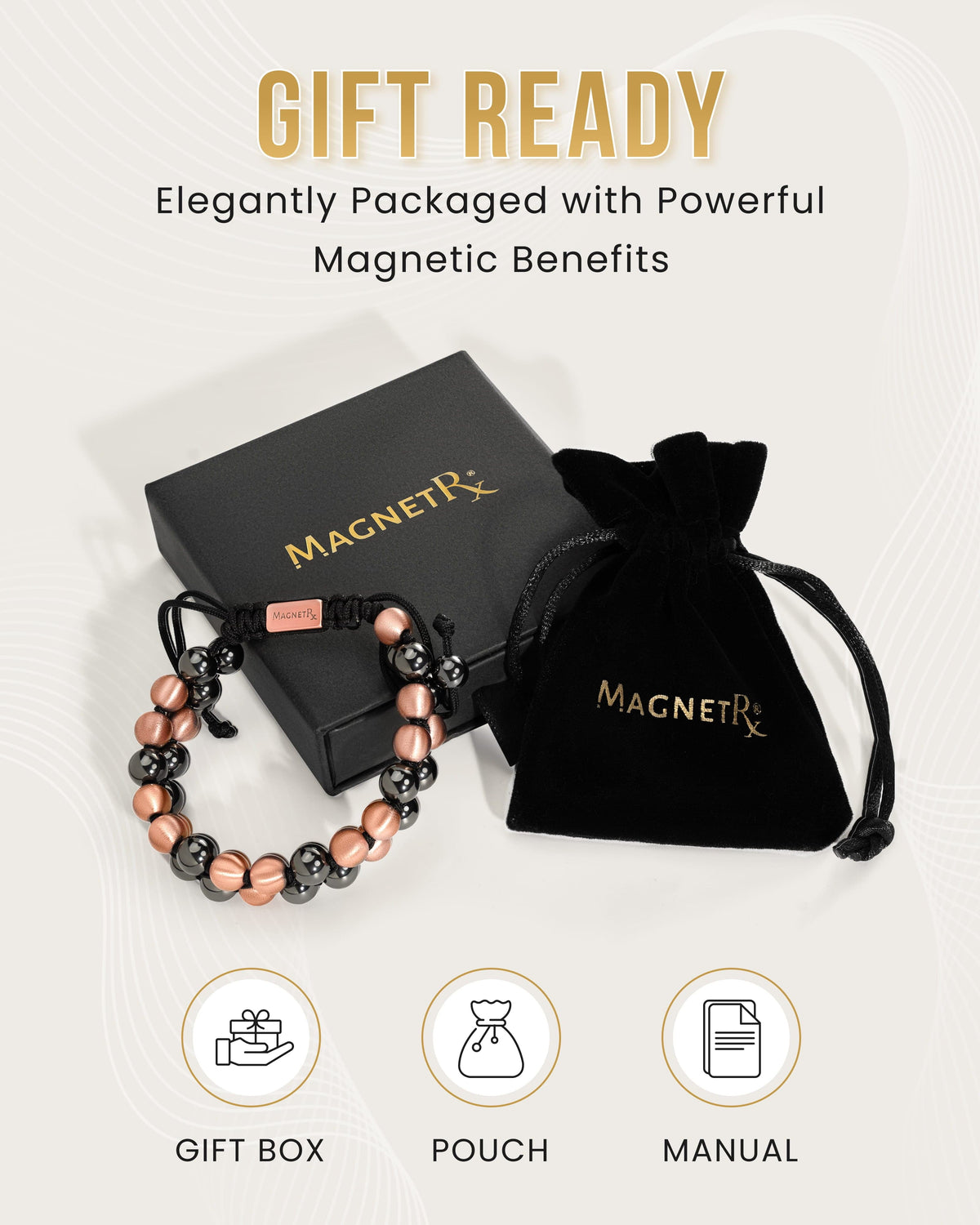 Magnetic Hematite & Copper Bracelet – Double Row | Grounding, Pain Relief & EMF Protection