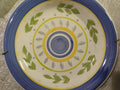 Gibson Bernini Ceramic Dessert Plate Blue Green Yellow Dishwasher Oven Safe